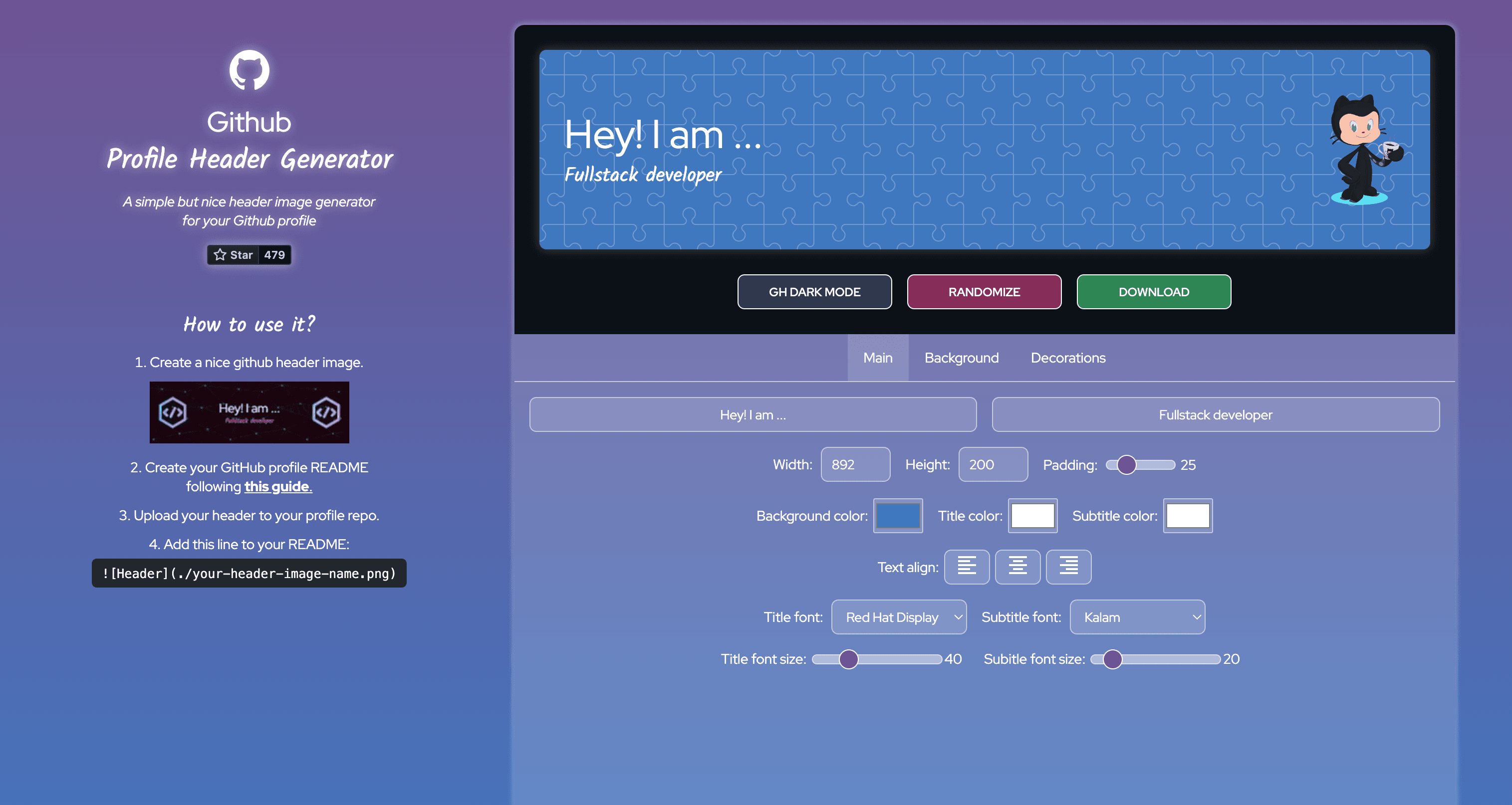 Daily Hack #day116 - Git Profile Generator.